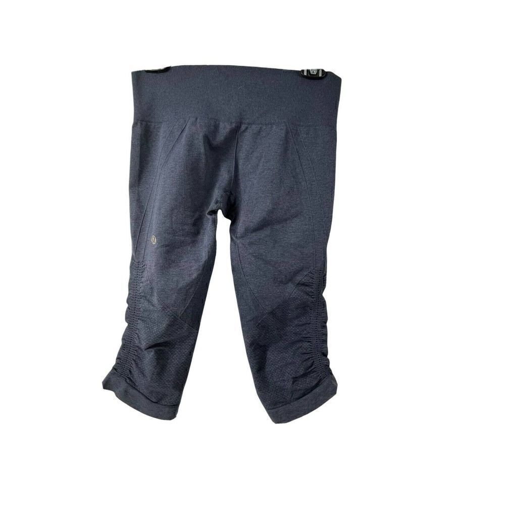 Lululemon Leggings Womens 8 In The Flow Cropped Navy Blue Athletic Yoga Wear